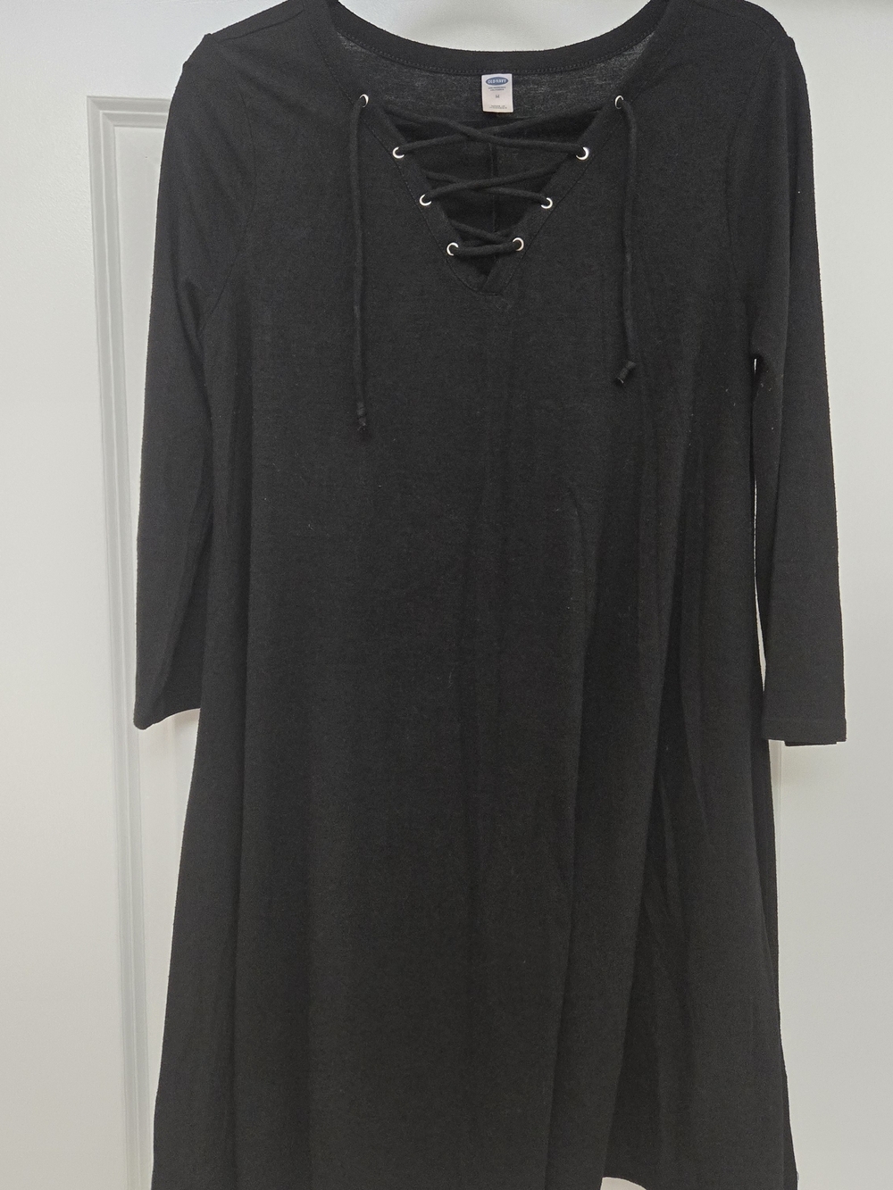 Old Navy Black Lace-Up Midi Dress